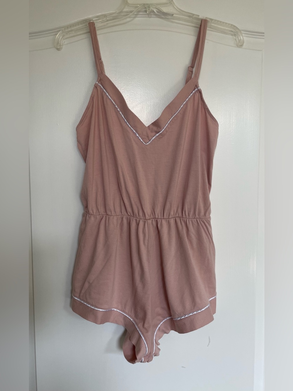 Cosabella Dusty Rose Satin-Trim Sleep Teddy Romper
